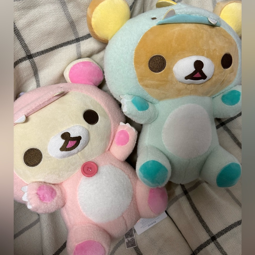 NWT Rilakkuma + Korilakkuma Dino Plush Set